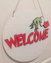 Load image into Gallery viewer, Welcome Grinches Wreath Sign