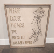 Load image into Gallery viewer, The House Elf Has Been Freed HP Sign Or Craft Kit 10x12 inches