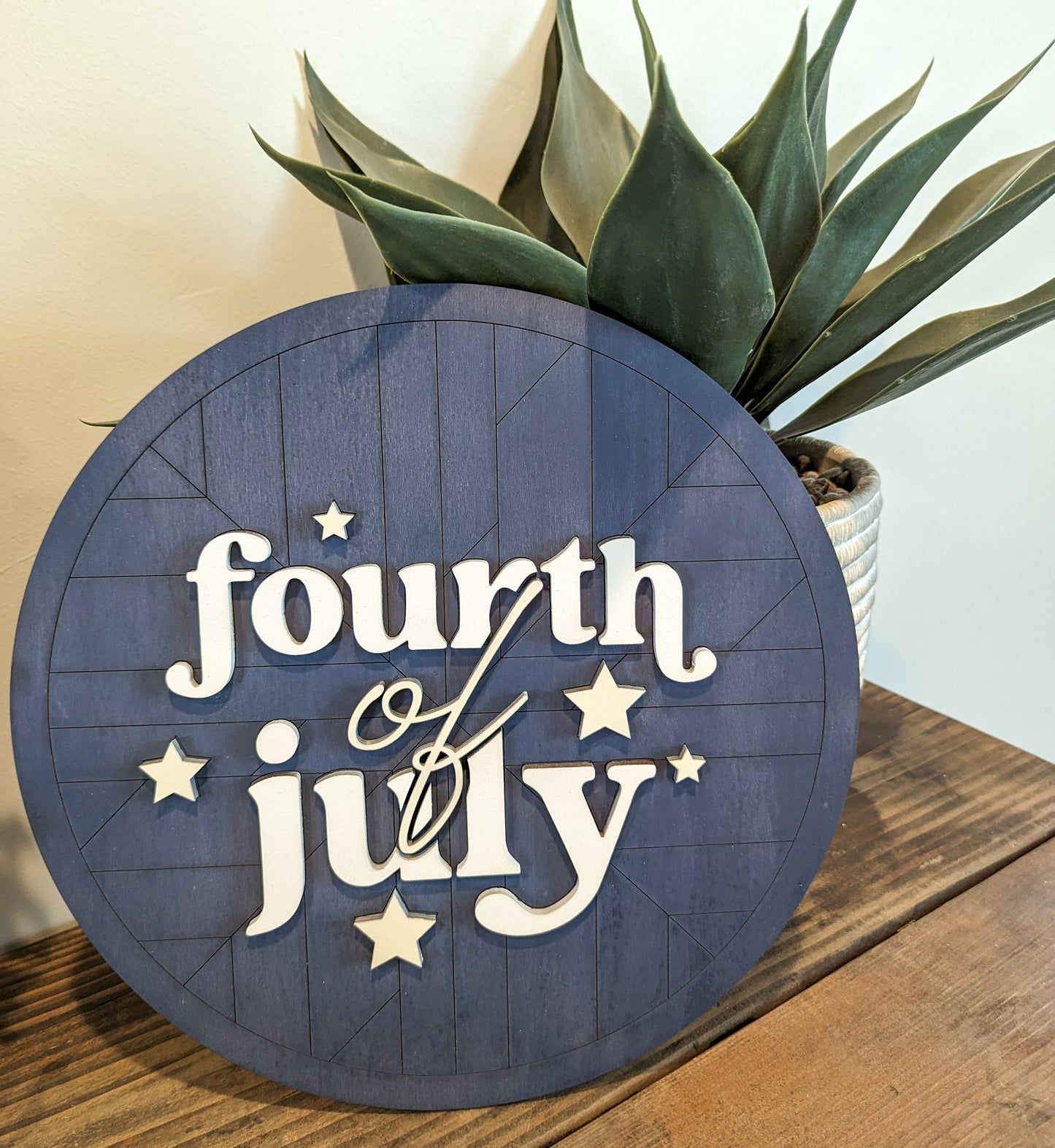 Fourth of July Stars Boho Circle Sign