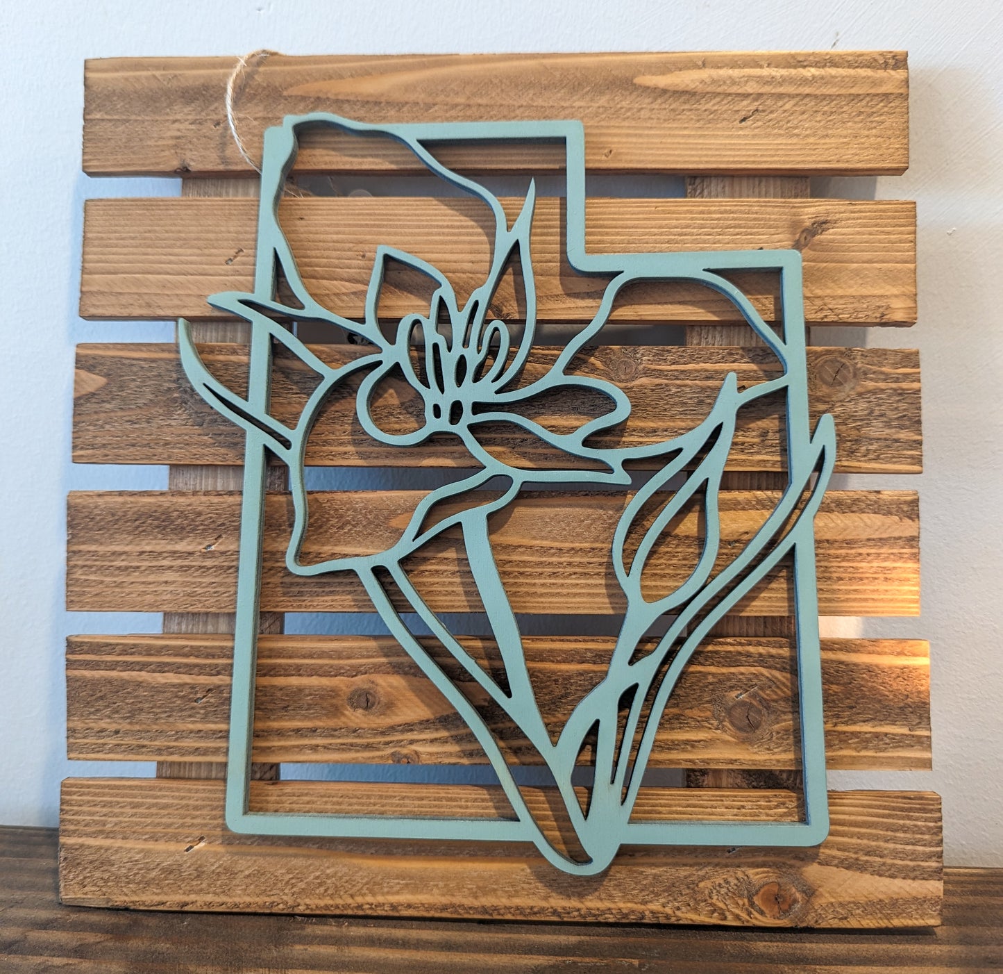 State Flower Rustic Sign
