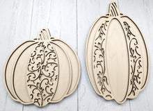 Load image into Gallery viewer, Lace Wooden Pumpkin Signs Or Unfinished Craft Kits