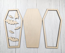 Load image into Gallery viewer, Bat Coffin Laser Cut Sign Or Unfinished Craft Kit
