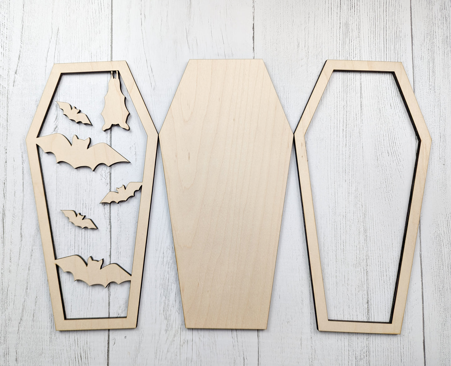 Bat Coffin Laser Cut Sign Or Unfinished Craft Kit