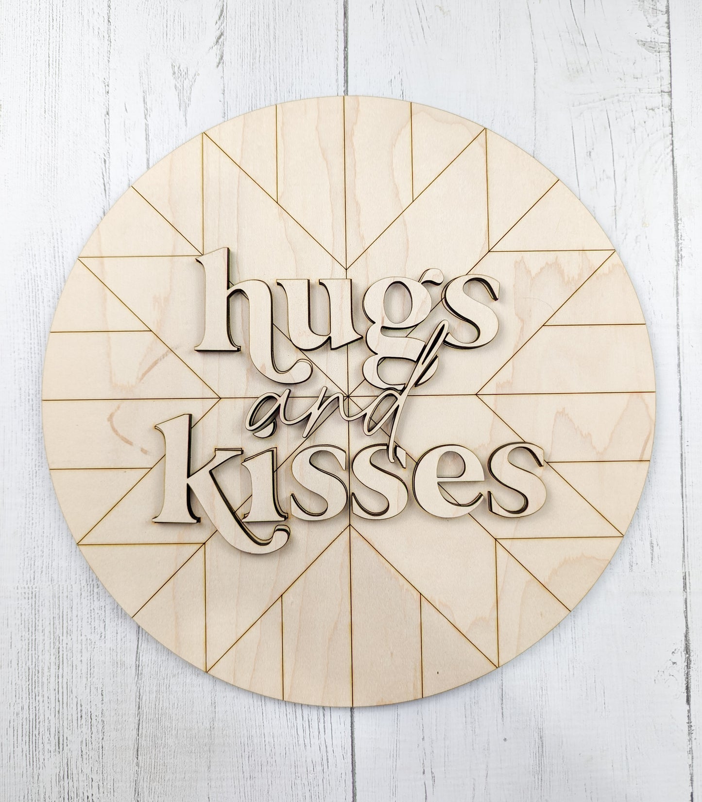 Boho Chic Hugs And Kisses Sign Or Craft Kit