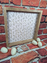 Load image into Gallery viewer, Happy Easter Acrylic Words Bunny Framed Easter Sign