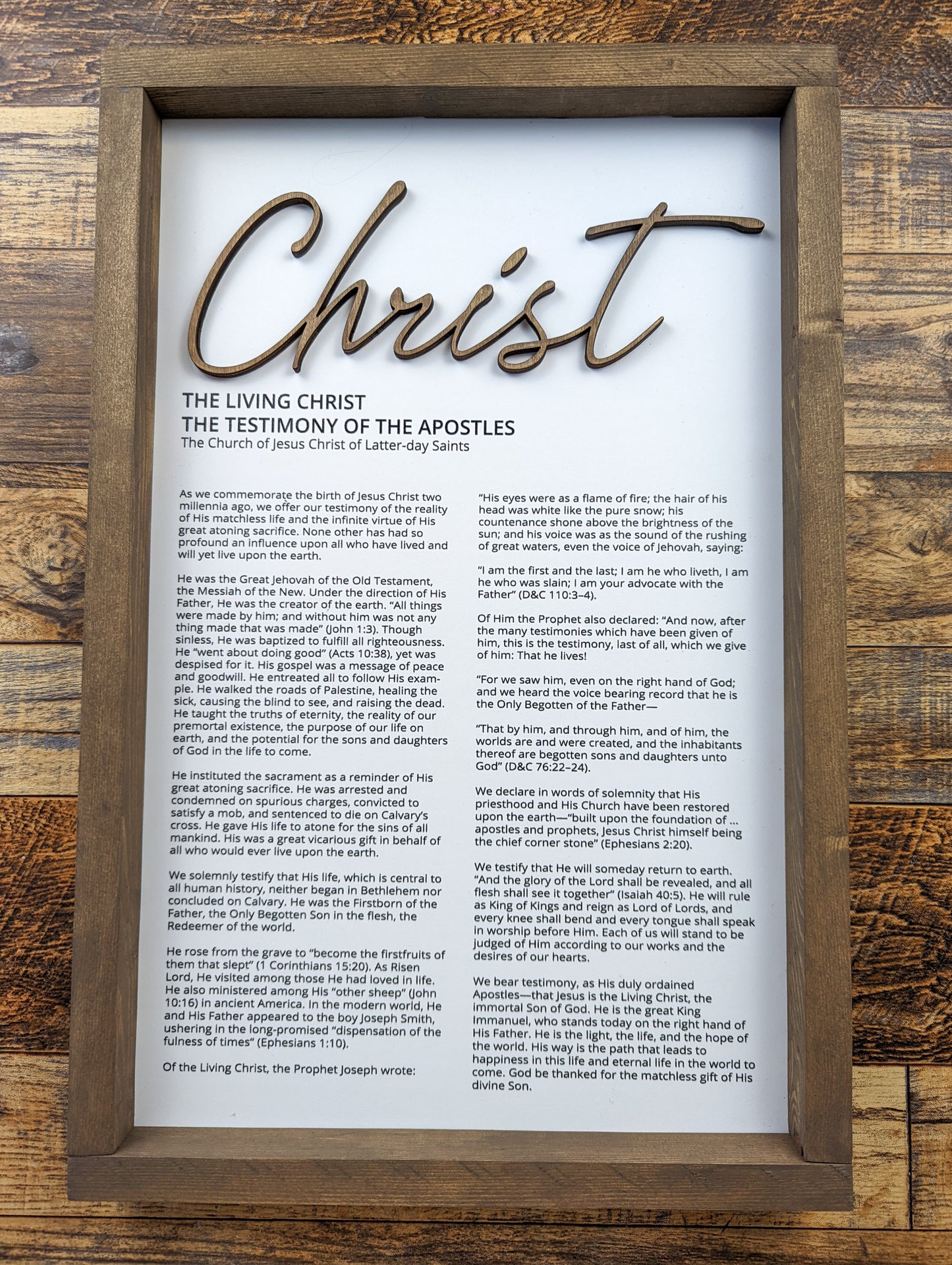 The Living Christ, The Family: A Proclamation to the World, The Articles of Faith, and The Restoration | LDS Proclamations Modern Wall Decor Signs