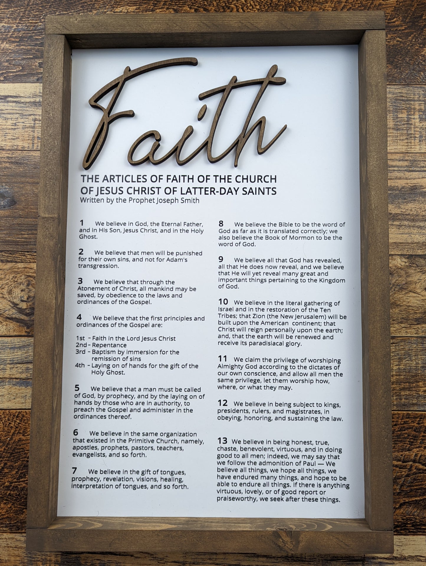 The Living Christ, The Family: A Proclamation to the World, The Articles of Faith, and The Restoration | LDS Proclamations Modern Wall Decor Signs