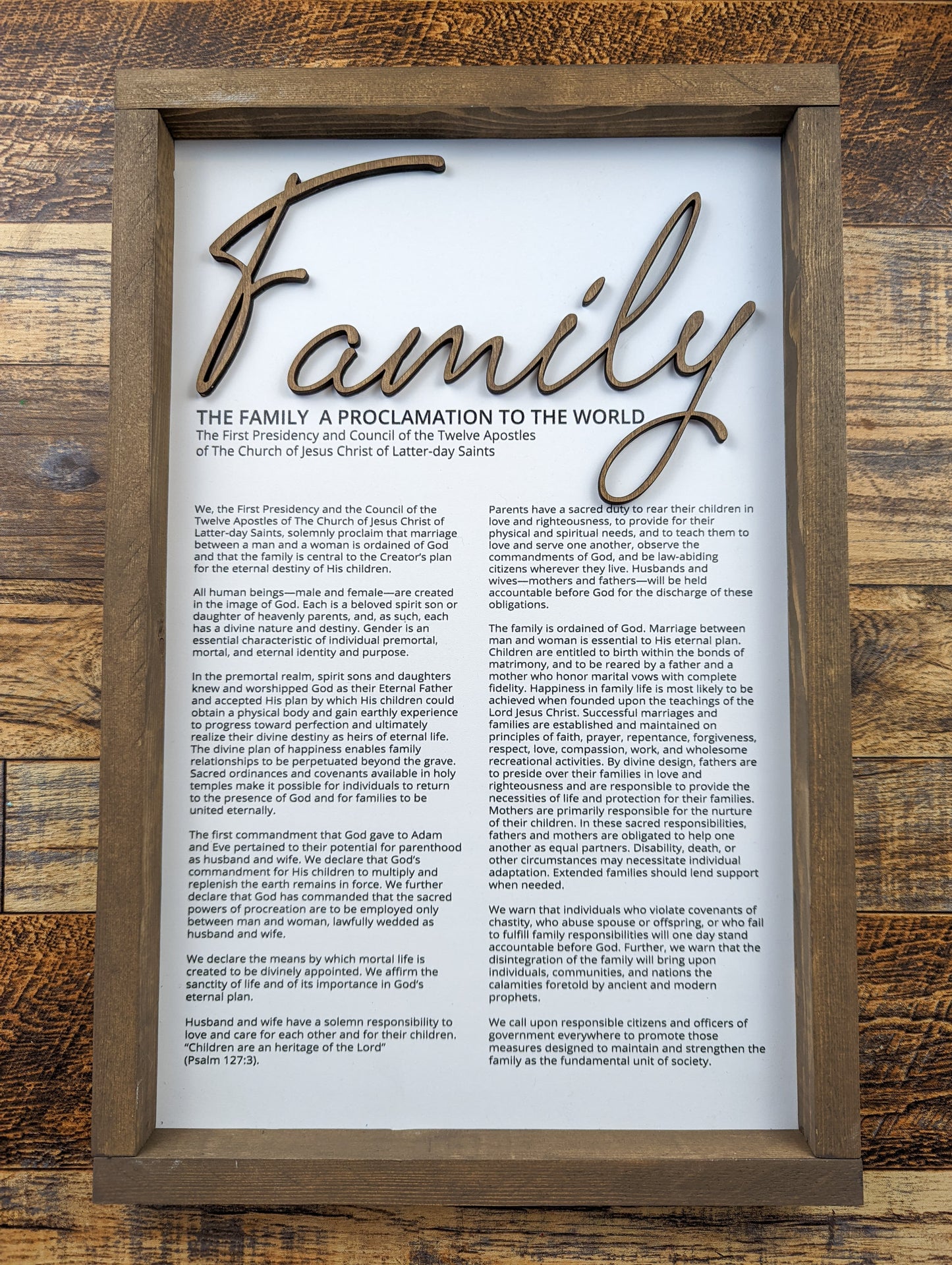 The Living Christ, The Family: A Proclamation to the World, The Articles of Faith, and The Restoration | LDS Proclamations Modern Wall Decor Signs