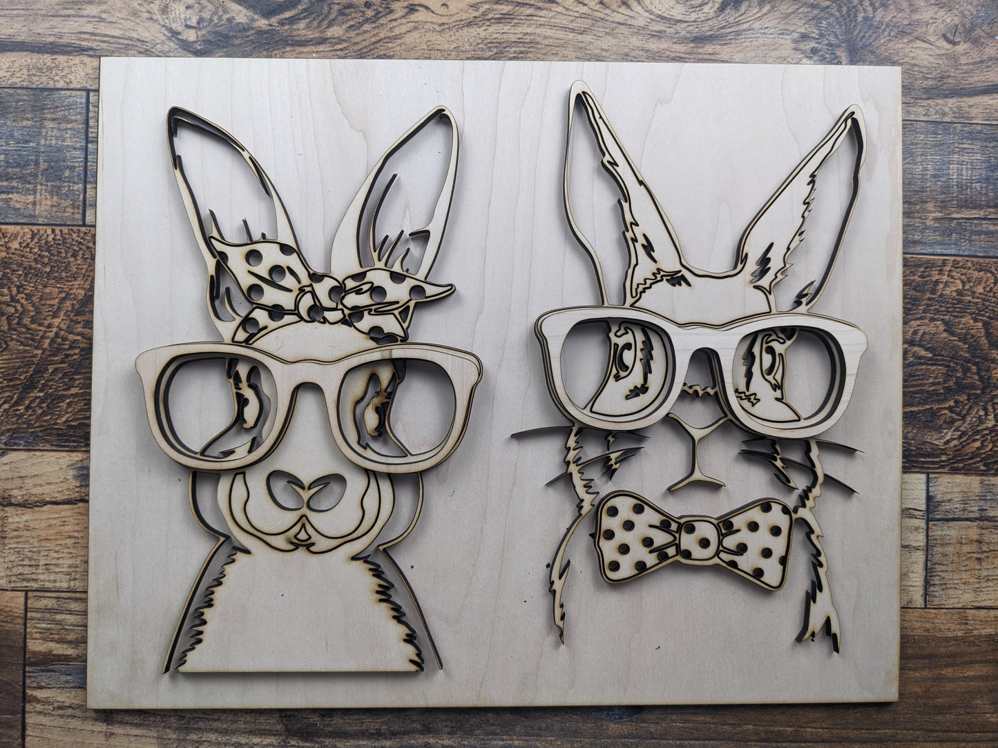 Bunny Colorful Glasses Sign