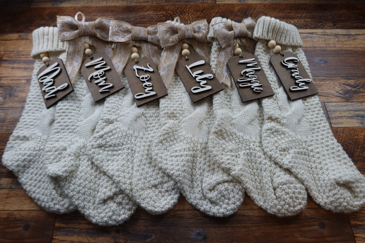 Unfinished Stocking Tags - Two Layered Tag Background