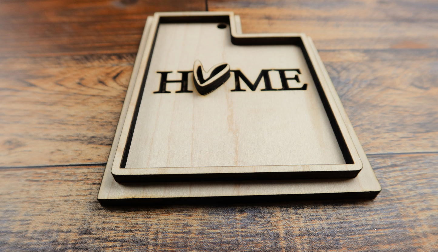 State Home Heart Ornament (Two-layered)