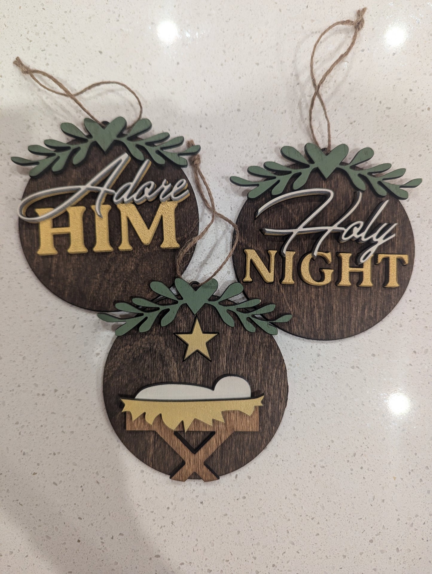 3 Pack Nativity Ornaments