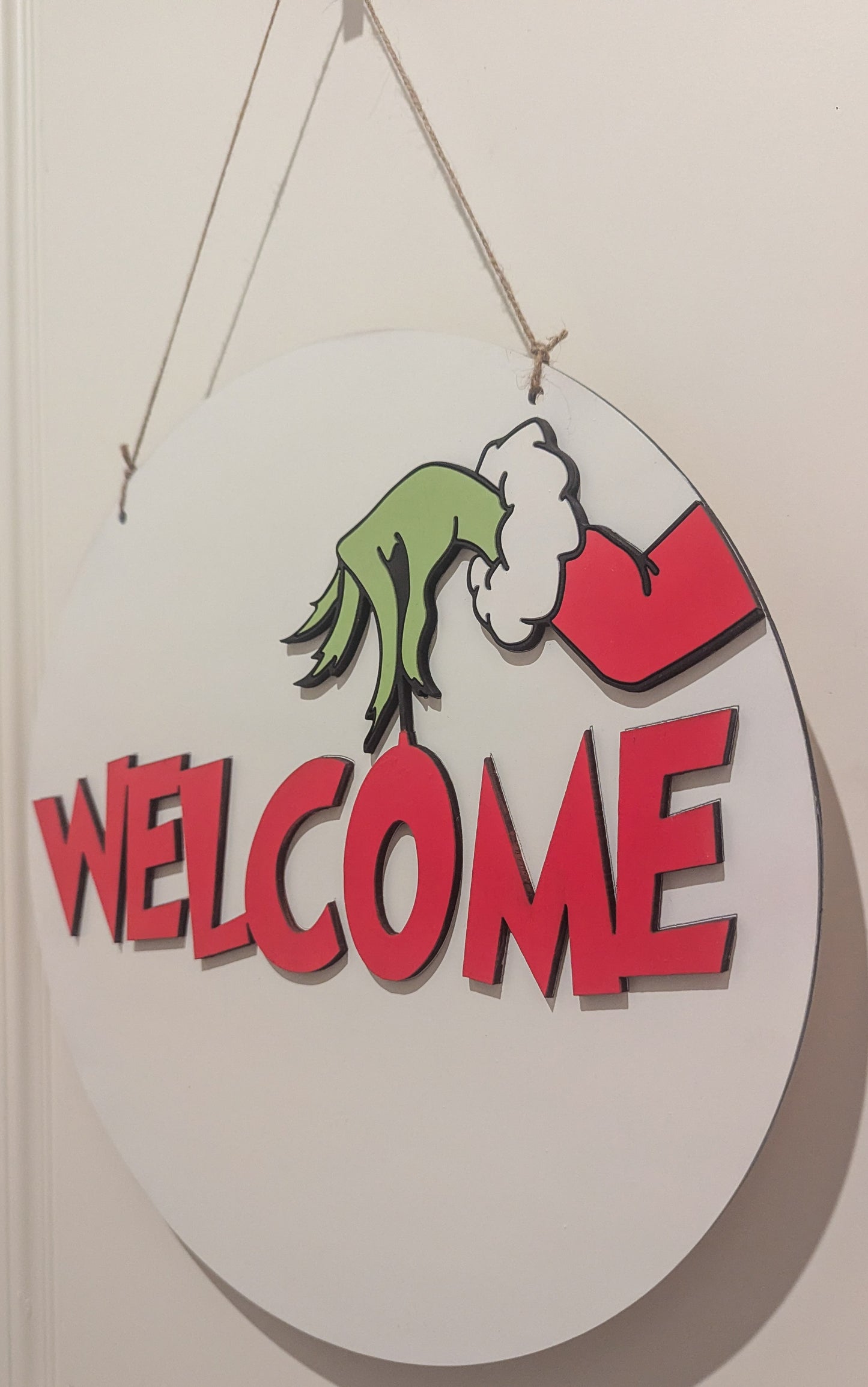 Welcome Grinches Wreath Sign