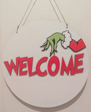 Load image into Gallery viewer, Welcome Grinches Wreath Sign
