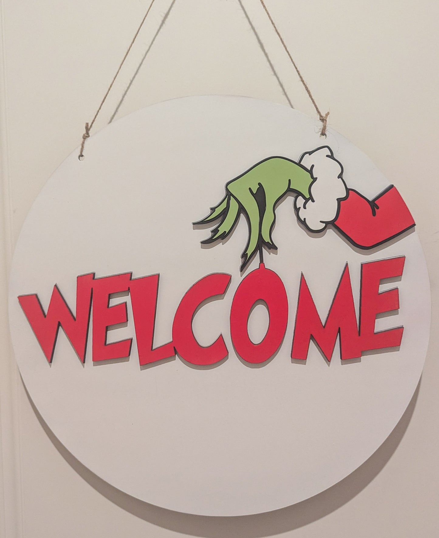 Welcome Grinches Wreath Sign