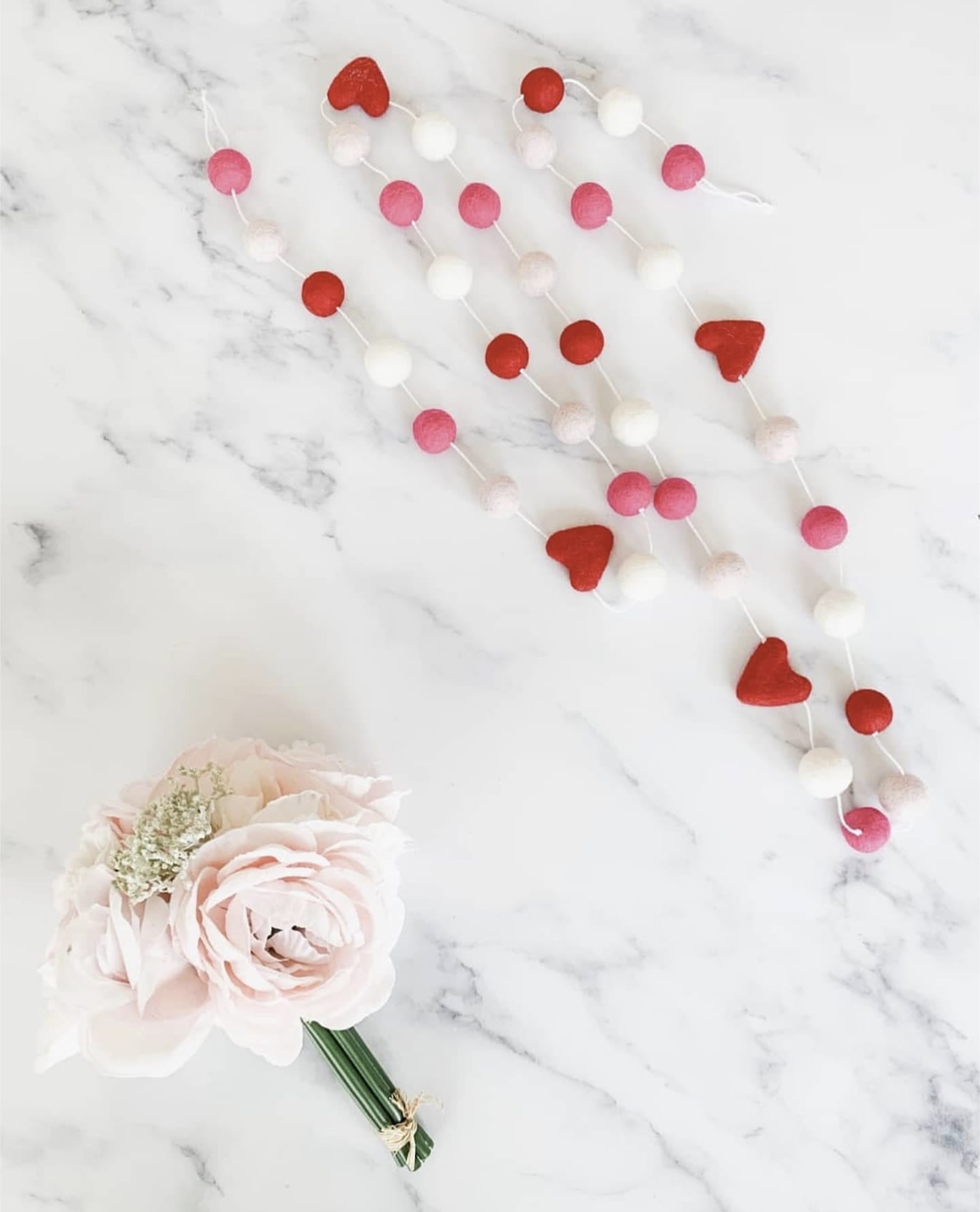 Red Heart Felt Ball Garland Or Craft Kit