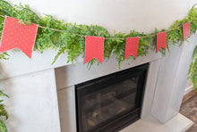 Load image into Gallery viewer, Red Polka Dot Wood Pennant Garland
