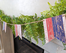 Load image into Gallery viewer, Rustic Patriotic Wooden Pennant Garland
