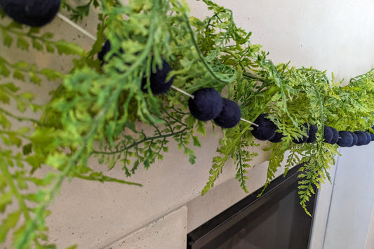 Navy Felt Ball Garland