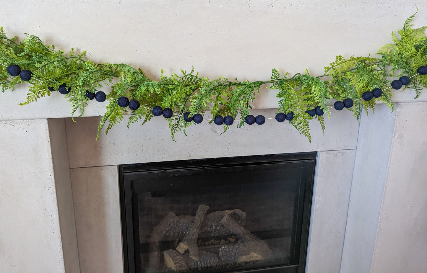 Navy Felt Ball Garland