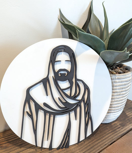 Christ Silhouette Circle Sign