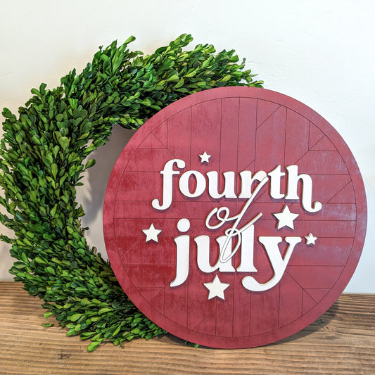 Fourth of July Stars Boho Circle Sign