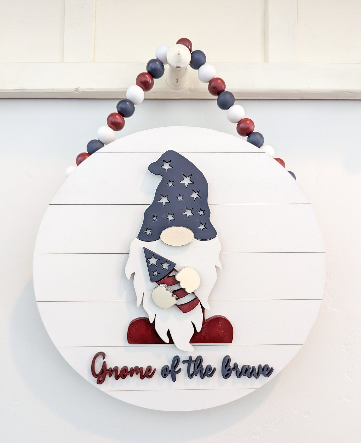 4th of July Firecracker Gnome Round Sign