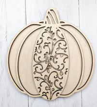 Load image into Gallery viewer, Lace Wooden Pumpkin Signs Or Unfinished Craft Kits
