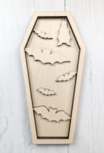 Load image into Gallery viewer, Bat Coffin Laser Cut Sign Or Unfinished Craft Kit
