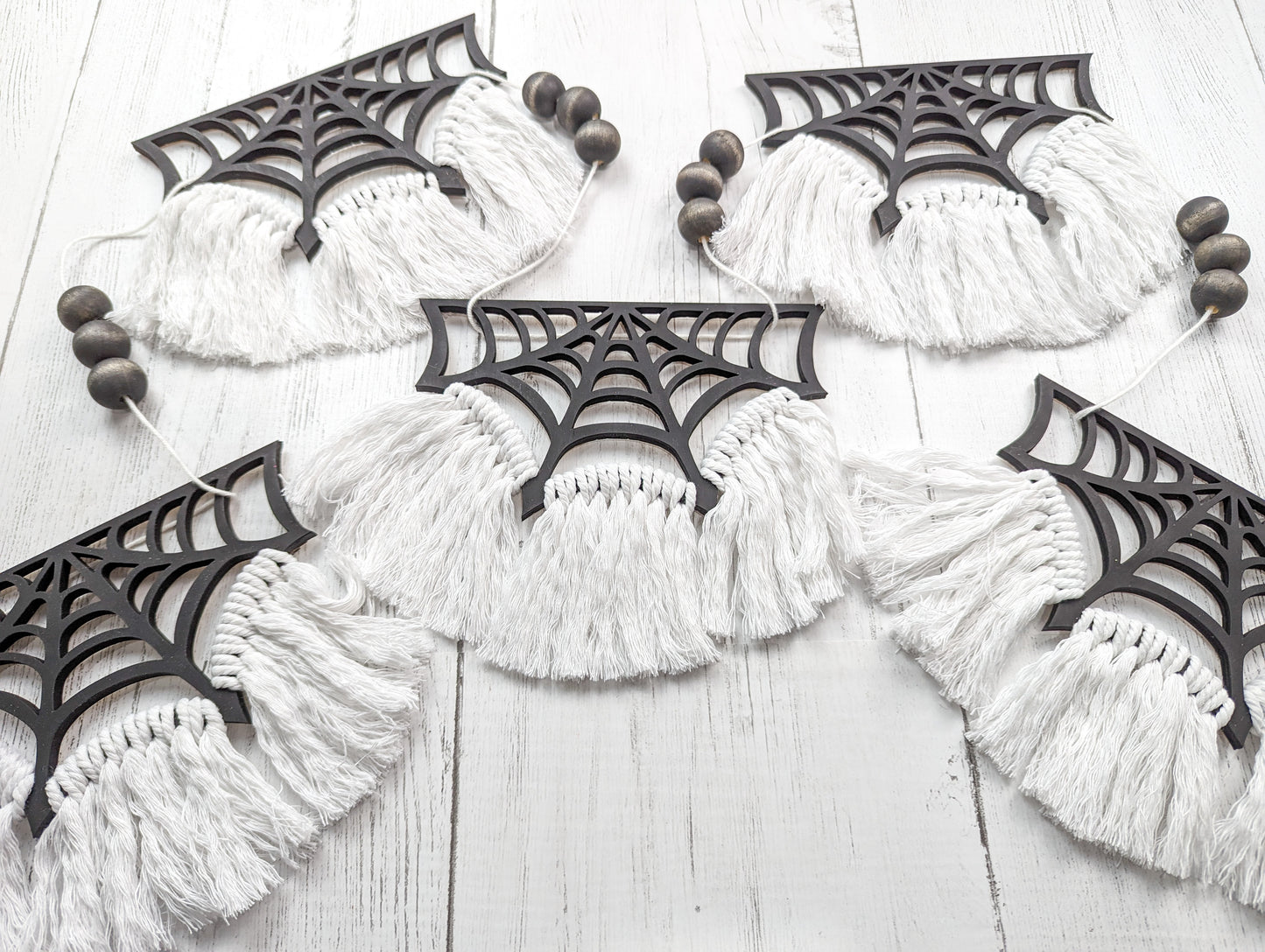 Spider Web Wooden Garland Or Unfinished Craft Kit