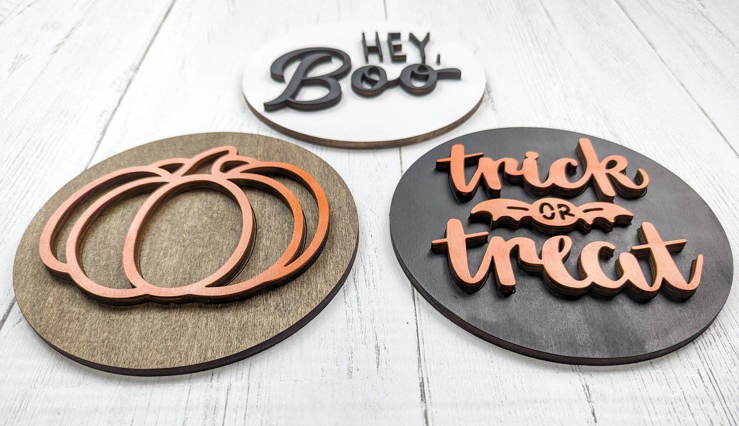 Farmhouse Fall Circle Signs Or Unfinished Craft Kit, Set Of 3