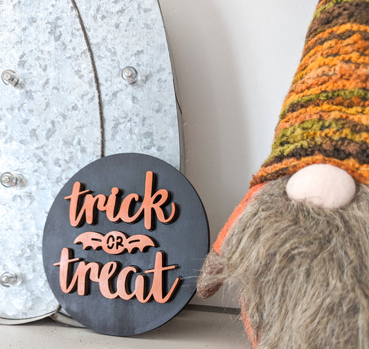 Trick Or Treat Halloween Sign Or Unfinished Craft Kit