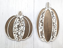 Load image into Gallery viewer, Lace Wooden Pumpkin Signs Or Unfinished Craft Kits
