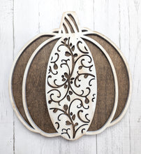 Load image into Gallery viewer, Lace Wooden Pumpkin Signs Or Unfinished Craft Kits
