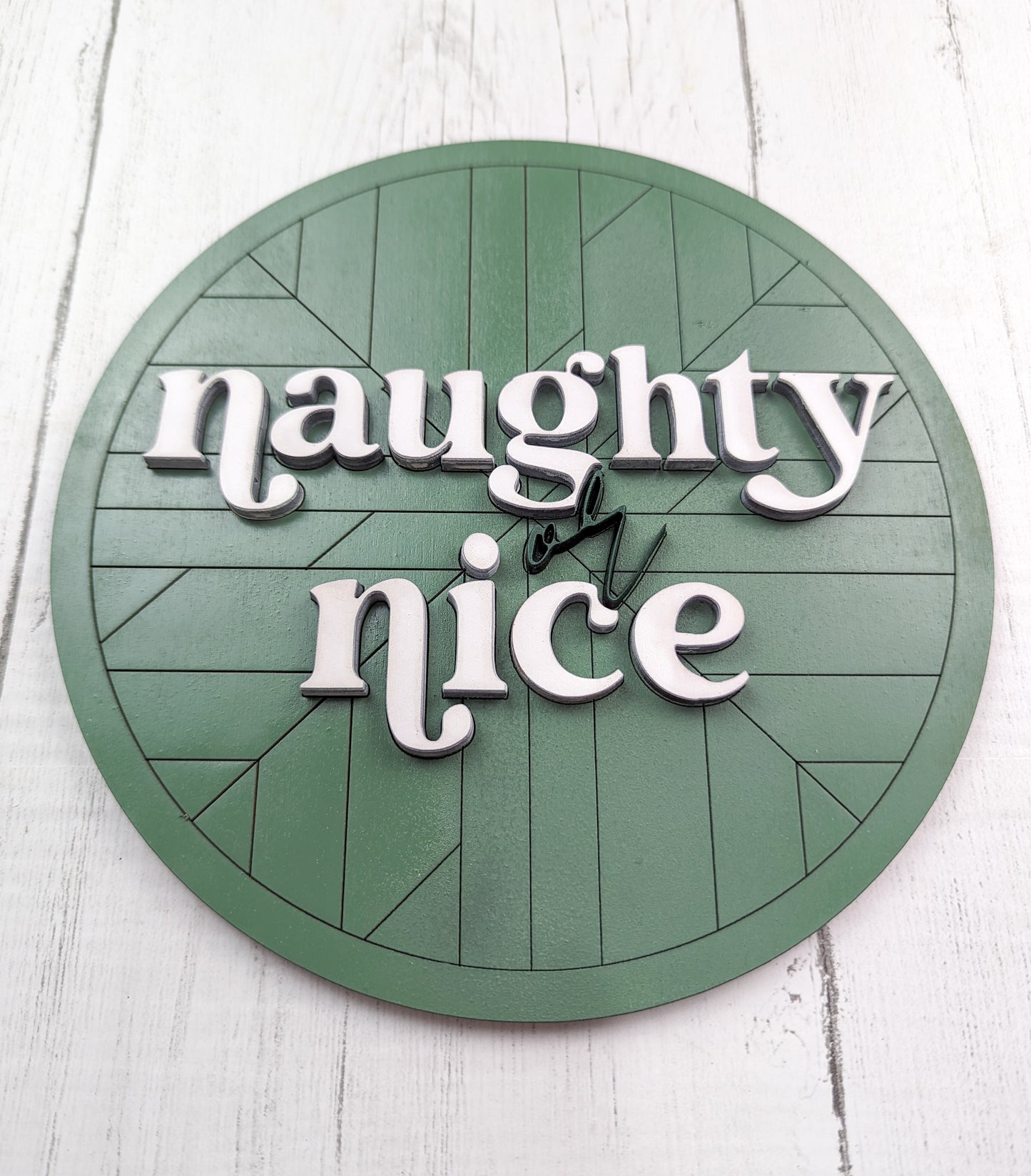 Boho Naughty Or Nice Sign Or Craft Kit