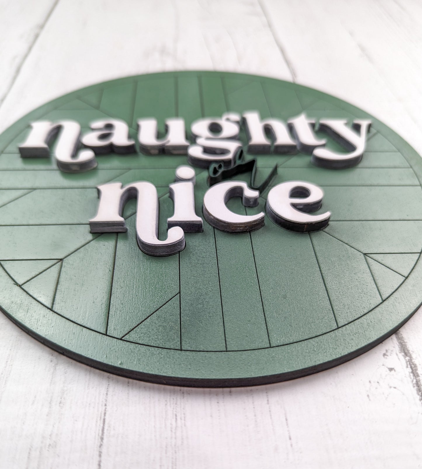 Boho Naughty Or Nice Sign Or Craft Kit