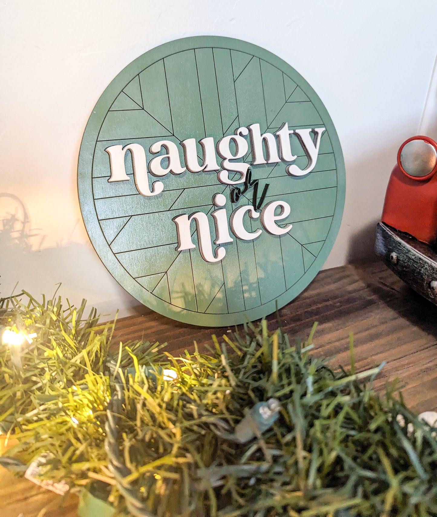 Boho Naughty Or Nice Sign Or Craft Kit