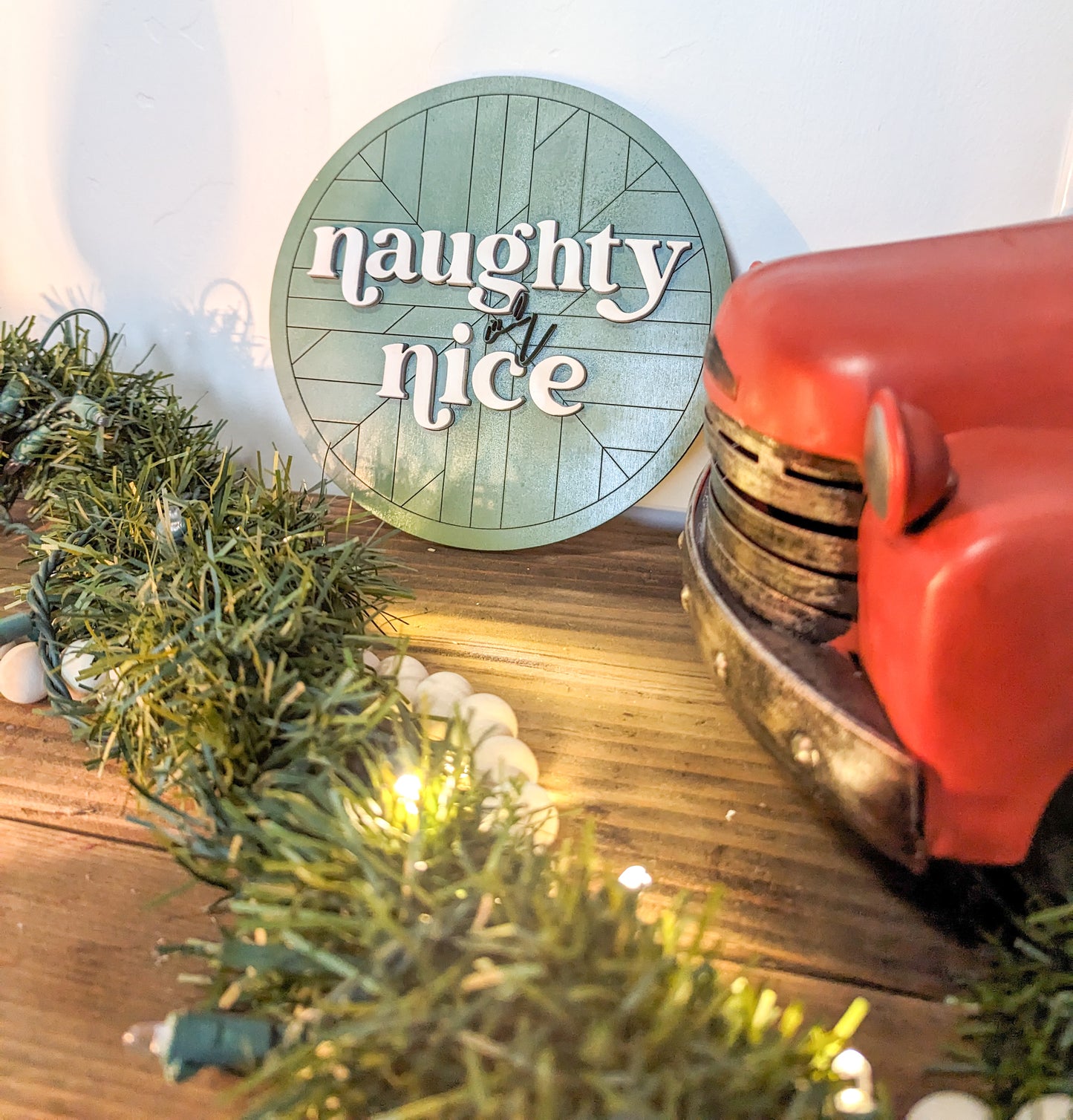 Boho Naughty Or Nice Sign Or Craft Kit