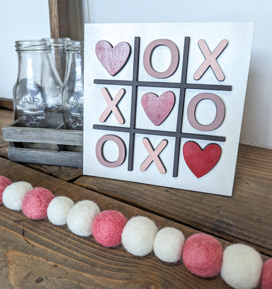 Valentine's Tic Tac Toe Sign Or Craft Kit