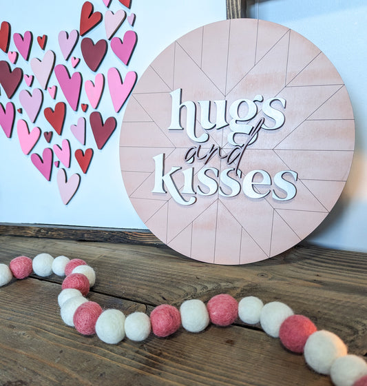 Boho Chic Hugs And Kisses Sign Or Craft Kit