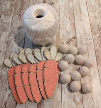 Load image into Gallery viewer, Carrot Wooden Felt Ball Easter Scrapbook Paper Garland
