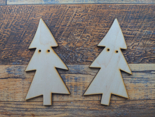 Wooden Pine Trees with 2 holes