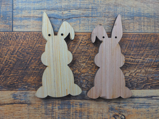 Wooden Bunny for Garland with 2 Holes