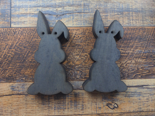 Stained Wooden Bunny for Garland with 2 Holes