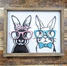 Load image into Gallery viewer, Bunny Colorful Glasses Sign
