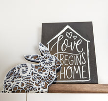 Load image into Gallery viewer, Lace Wooden Bunny Set
