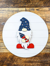 Load image into Gallery viewer, Stars and Stripes Gnome with Shiplap Circle Back
