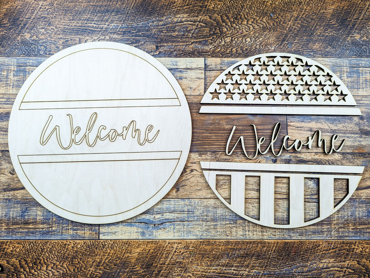 Welcome Stars and Stripes Sign