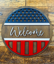 Load image into Gallery viewer, Welcome Stars and Stripes Sign
