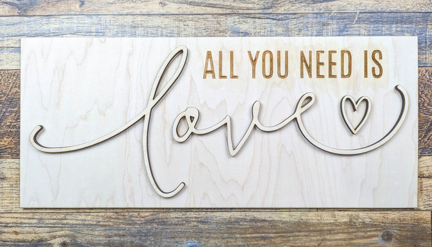 All You Need Is Love Heart Sign Kit